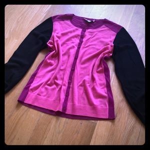 L.K. Bennett Colorblock Wool Cardigan